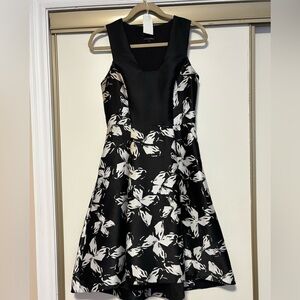 RW Co Elegant Black and White Floral Dress size 2